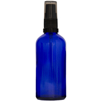 100ml Cobalt Blue Glass Gel/Serum Pump Bottle with Black Top