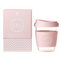 Perfect Pink - SoL Reusable Glass Coffee Cup, 12oz (355ml)