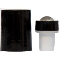 BLACK LID - Replacement Roller Ball and Lid for 5ml/10ml Thick Glass Roller Bottles