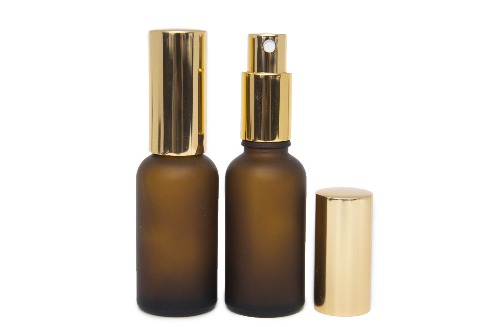 Download 30ml Matte Amber Glass Spray Bottle, GOLD Aluminium Top Yellowimages Mockups