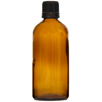 100ml Amber Glass Bottle with Reducer and Black Cap