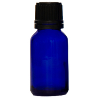 15ml Cobalt Blue Glass Bottle with Reducer and Black Cap