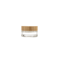 30ml Clear Glass Cream Jar, Bamboo Lid
