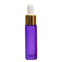 FROSTED PURPLE - 10ml (Thick Glass) Dropper Bottle with Gold Aluminium Top