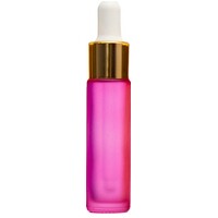 FROSTED PINK - 10ml (Thick Glass) Dropper Bottle with Gold Aluminium Top