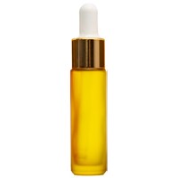 FROSTED YELLOW - 10ml (Thick Glass) Dropper Bottle with Gold Aluminium Top
