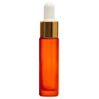 FROSTED ORANGE - 10ml (Thick Glass) Dropper Bottle with Gold Aluminium Top