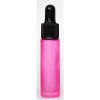 PINK - 10ml Frosted Colour Bottle with Dropper Top