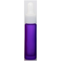 FROSTED PURPLE - 10ml (Thick Glass) Dropper Bottle with White Lid
