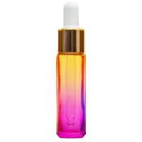 YELLOW PINK - 10ml (Thick Glass) Dropper Bottle with Gold Aluminium Top