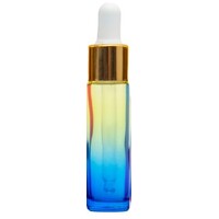 YELLOW BLUE - 10ml (Thick Glass) Dropper Bottle with Gold Aluminium Top