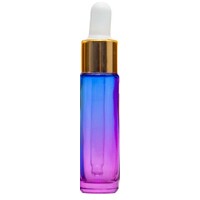 BLUE PINK - 10ml (Thick Glass) Dropper Bottle with Gold Aluminium Top