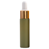 OLIVE - 10ml (Thick Glass) Matte Colour Dropper Bottle with Gold Aluminium Top