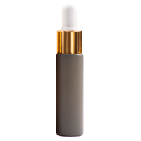 SMOKE - 10ml (Thick Glass) Matte Colour Dropper Bottle with Gold Aluminium Top
