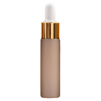 TAUPE - 10ml (Thick Glass) Matte Colour Dropper Bottle with Gold Aluminium Top