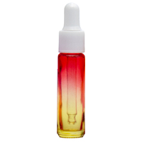 RED YELLOW - 10ml (Thick Glass) Ombre Dropper Bottle with White Top