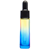YELLOW BLUE - 10ml (Thick Glass) Ombre Dropper Bottle with Black Top