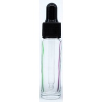 CLEAR - 10ml (Thick Glass) Dropper Bottle with Black Top