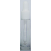 CLEAR - 10ml Single Colour Bottle with WHITE Dropper Top