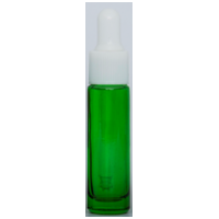 GREEN - 10ml Single Colour Bottle with WHITE Dropper Top