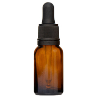 15ml Amber Glass Dropper Bottle with Black Top