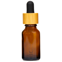 15ml Amber Glass Dropper Bottle with Bamboo/Black Top