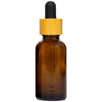 30ml Amber Glass Dropper Bottle with Bamboo/Black Top