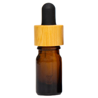 5ml Amber Glass Dropper Bottle with Bamboo/Black Top