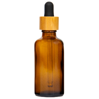 50ml Amber Glass Dropper Bottle with Bamboo/Black Top