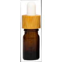 5ml Amber Glass Dropper Bottle with Bamboo/White Top