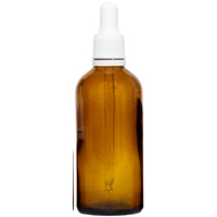 100ml Amber Glass Dropper Bottle with White Top