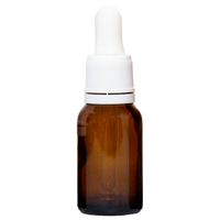 15ml Amber Glass Dropper Bottle with White Top