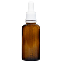 50ml Amber Glass Dropper Bottle with White Top
