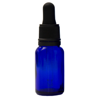 15ml Cobalt Blue Glass Dropper Bottle with Black Top