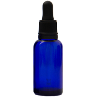30ml Cobalt Blue Glass Dropper Bottle with Black Top