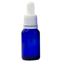 15ml Cobalt Blue Glass Dropper Bottle with White Top