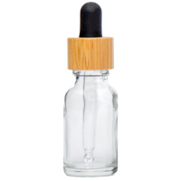 15ml Clear Glass Dropper Bottle with Bamboo/Black Top