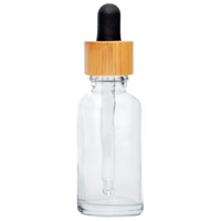 30ml Clear Glass Dropper Bottle with Bamboo/Black Top