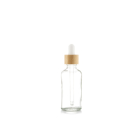 50ml Clear Glass Dropper Bottle, Bamboo Top