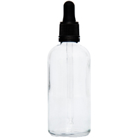 100ml Clear Glass Dropper Bottle with Black Top