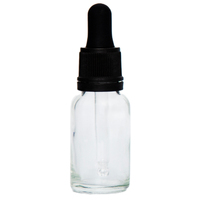 15ml Clear Glass Dropper Bottle with Black Top