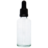 50ml Clear Glass Dropper Bottle with Black Top