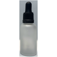 15ml (FROSTED) Clear Glass Dropper Bottle with Black Top