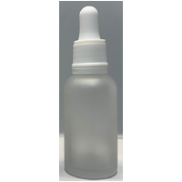 15ml (FROSTED) Clear Glass Dropper Bottle with White Top