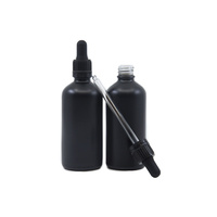 Bottle, Dropper, Matte Black, 100ml, Black Top
