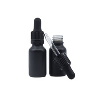 Bottle, Dropper, Matte Black, 15ml, Black Top