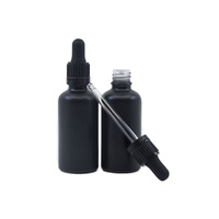 Bottle, Dropper, Matte Black, 50ml, Black Top
