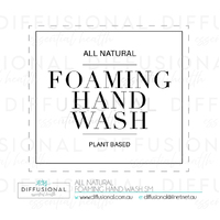 1 x All Natural, Foaming Hand Wash Label, 50x60mm, Premium Quality Oil Resistant Vinyl