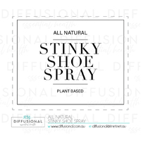 BULK - 10 x All Natural, Stinky Shoe Spray Label, 50x60mm, Premium Quality Oil Resistant Vinyl **SAVE 10%**