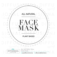 1 x All Natural, Face Mask Label, 50x50mm, Premium Quality Oil Resistant Vinyl
